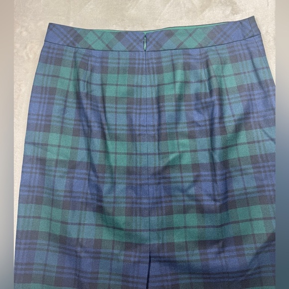 J.Crew Factory Wool Blend The Pencil Skirt Blue Black Green Tartan Plaid Size 6 - Picture 10 of 13